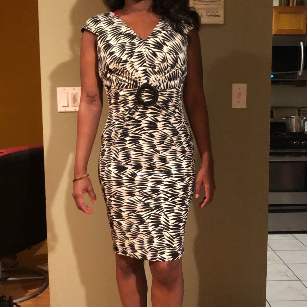 David Meister Black & White Dress